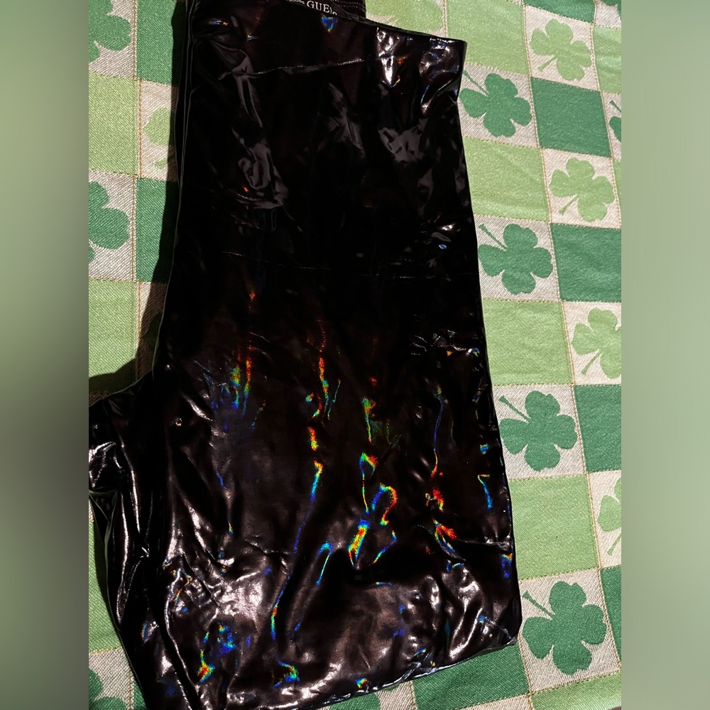 Brand new with tags!  Polyester/polyeurathane Guess pants (like shiny pleather)